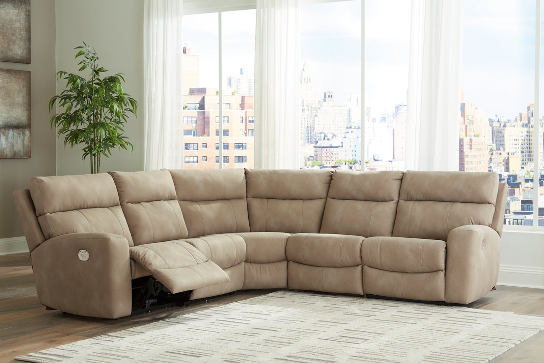 Next-Gen DuraPella Sand 5-Piece Power Reclining Sectional - 61004S6
