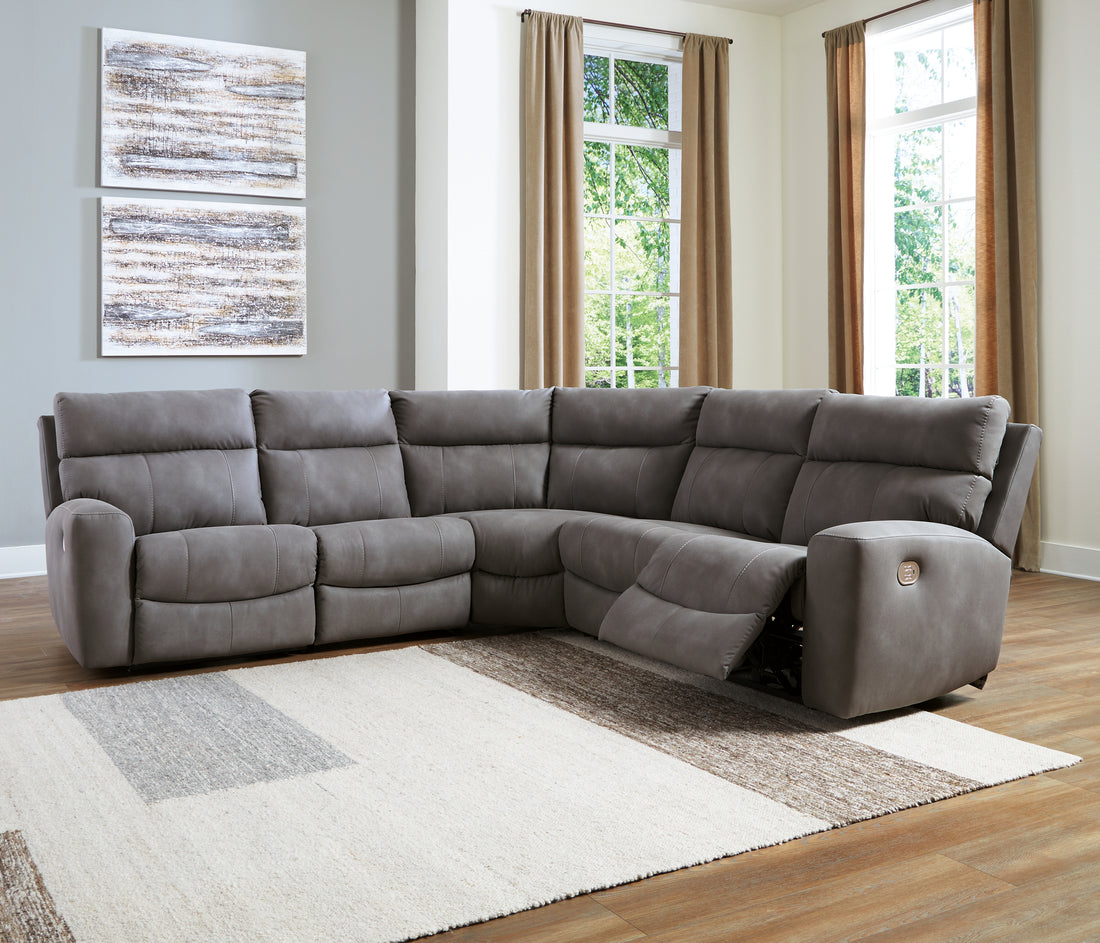 Next-Gen DuraPella Slate 5-Piece Power Reclining Sectional - 61003S6