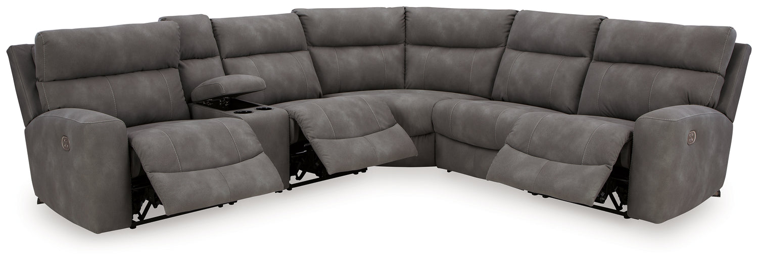 Next-Gen DuraPella Slate 6-Piece Power Reclining Sectional - 61003S7