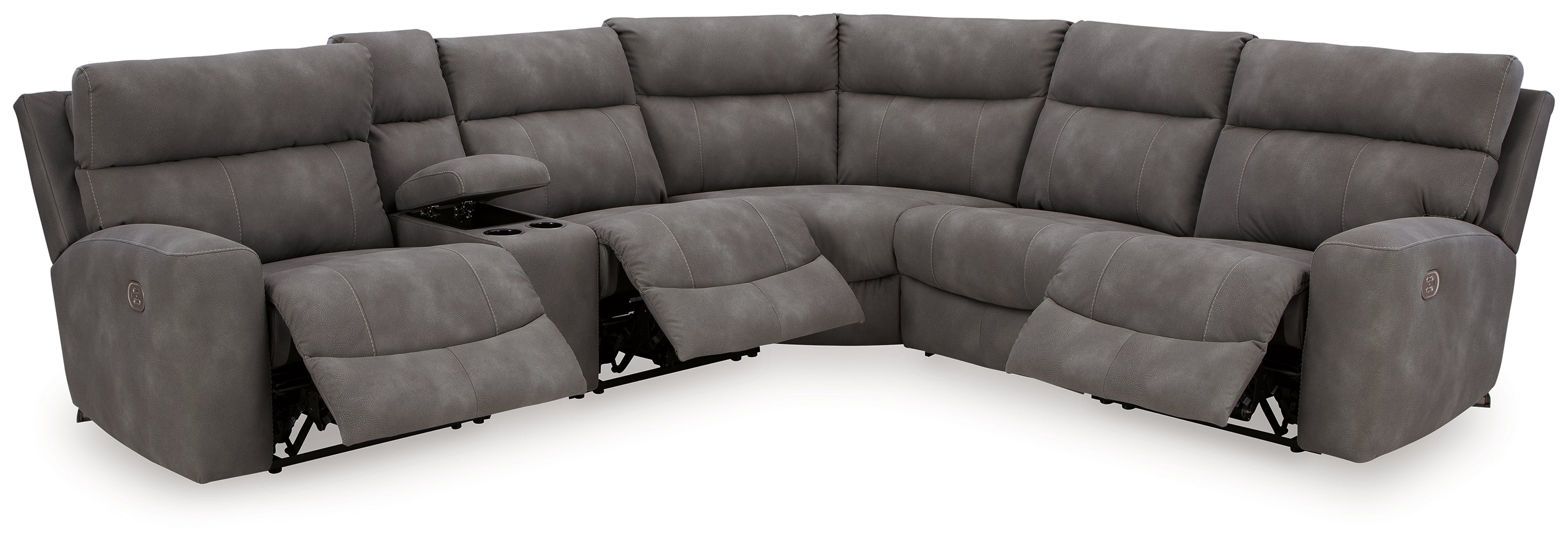 Next-Gen DuraPella Slate 6-Piece Power Reclining Sectional - 61003S7