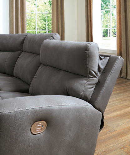 Next-Gen DuraPella Slate 6-Piece Power Reclining Sectional - 61003S7