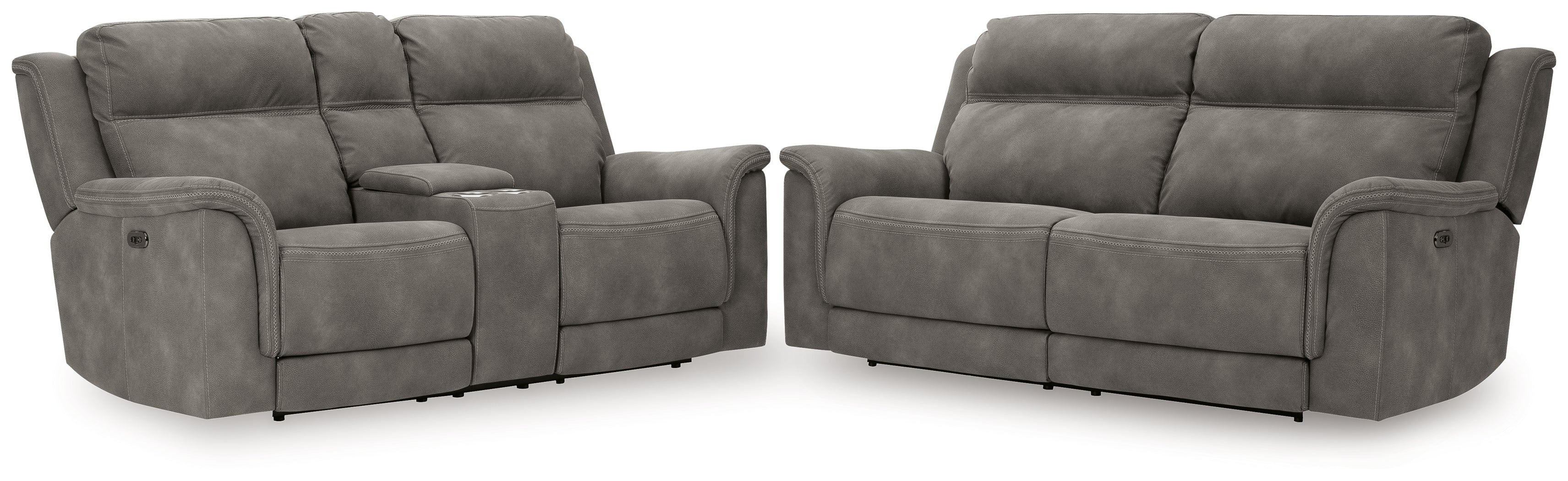 Next-Gen DuraPella Sofa and Loveseat in Slate - PKG008140
