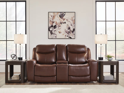 Next Move Mahogany Power Reclining Loveseat with Console - PCU1210218