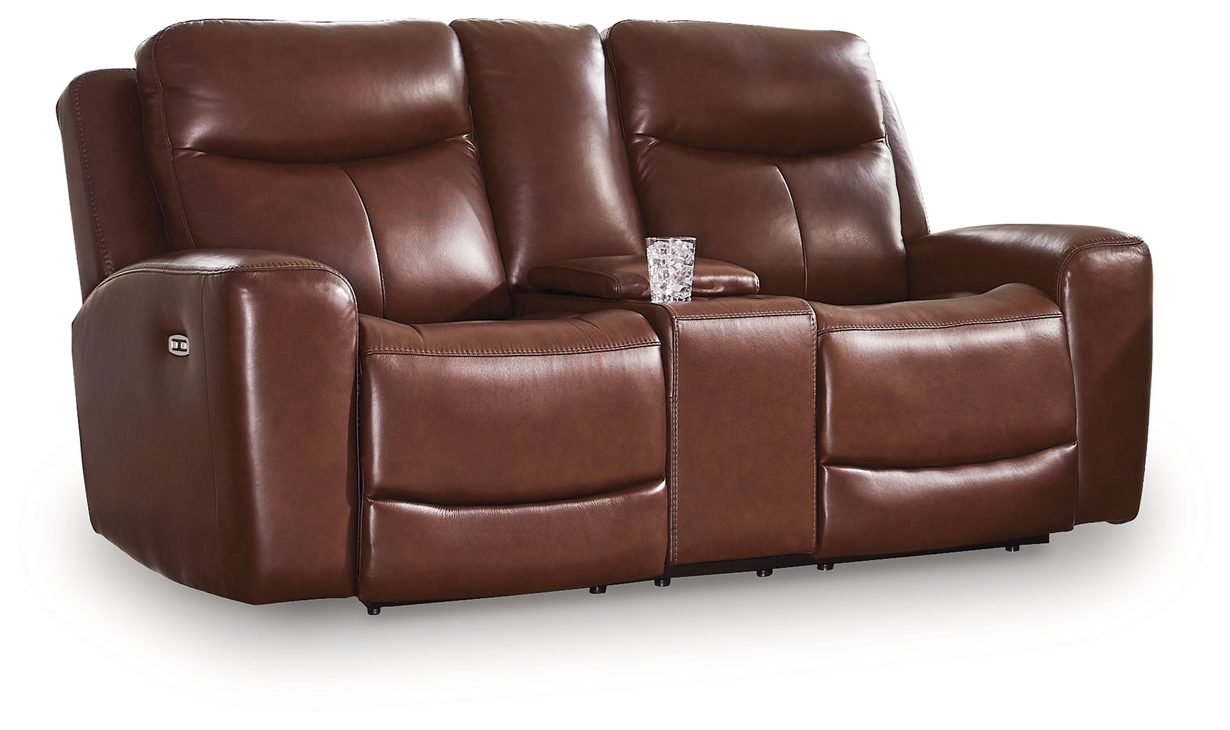 Next Move Mahogany Power Reclining Loveseat with Console - PCU1210218