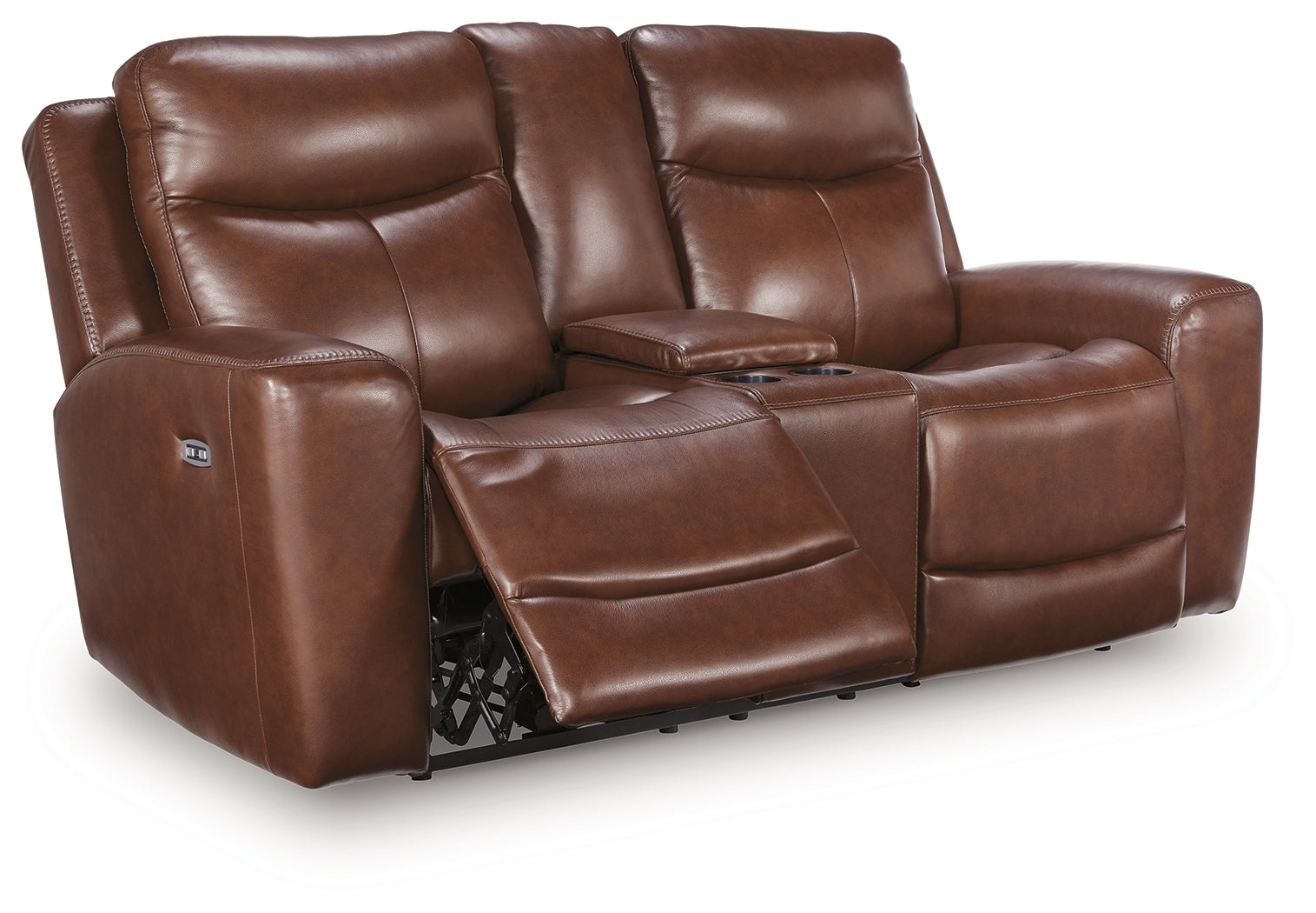 Next Move Mahogany Power Reclining Loveseat with Console - PCU1210218