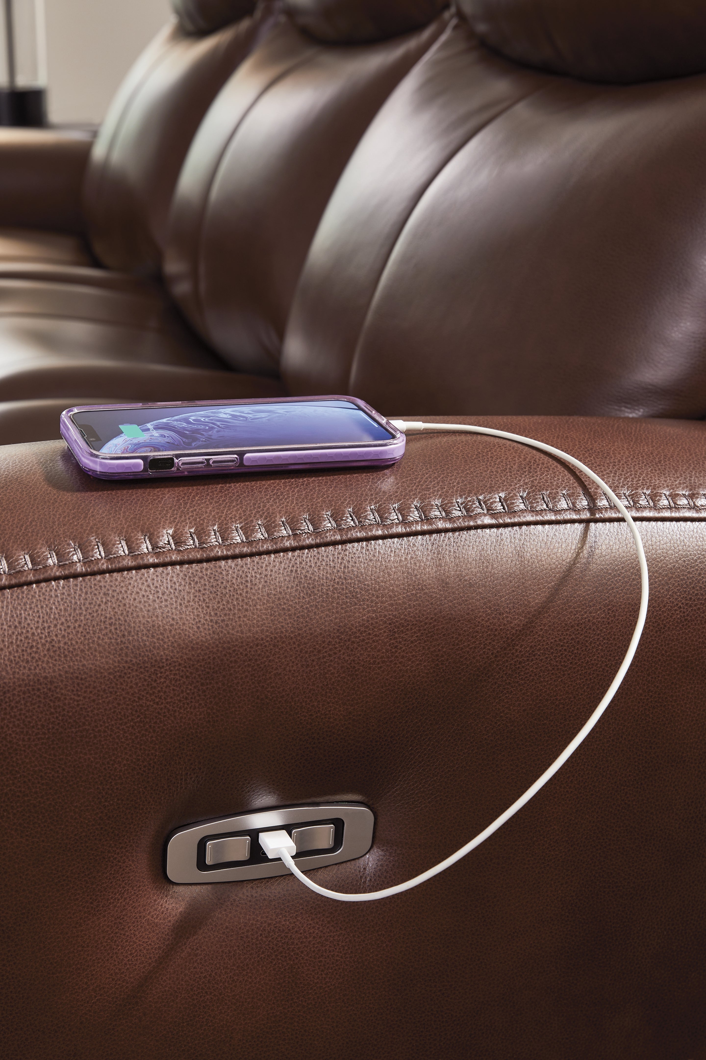 Next Move Mahogany Power Reclining Sofa - PCU1210215
