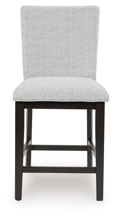 Neymorton Dark Grayish Brown Counter Height Barstool, Set of 2 - D618-124
