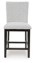 Neymorton Dark Grayish Brown Counter Height Barstool, Set of 2 - D618-124