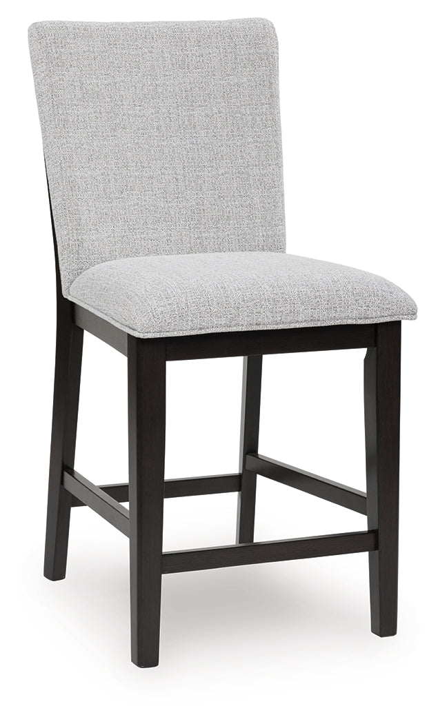 Neymorton Dark Grayish Brown Counter Height Barstool, Set of 2 - D618-124