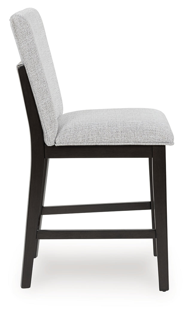 Neymorton Dark Grayish Brown Counter Height Barstool, Set of 2 - D618-124