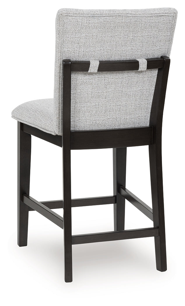 Neymorton Dark Grayish Brown Counter Height Barstool, Set of 2 - D618-124