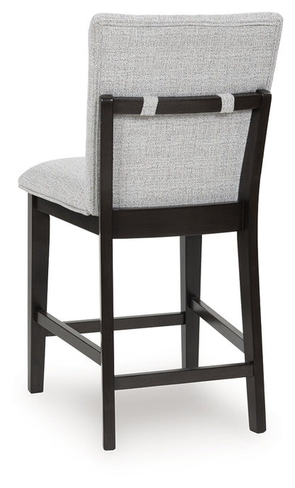Neymorton Dark Grayish Brown Counter Height Barstool, Set of 2 - D618-124