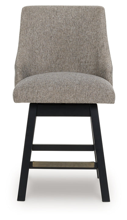 Neymorton Dark Grayish Brown Counter Height Barstool (Set of 2), Set of 2 - D618-224