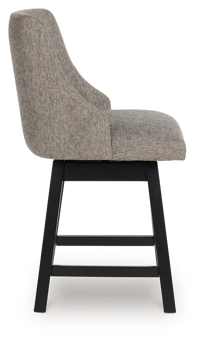 Neymorton Dark Grayish Brown Counter Height Barstool (Set of 2), Set of 2 - D618-224