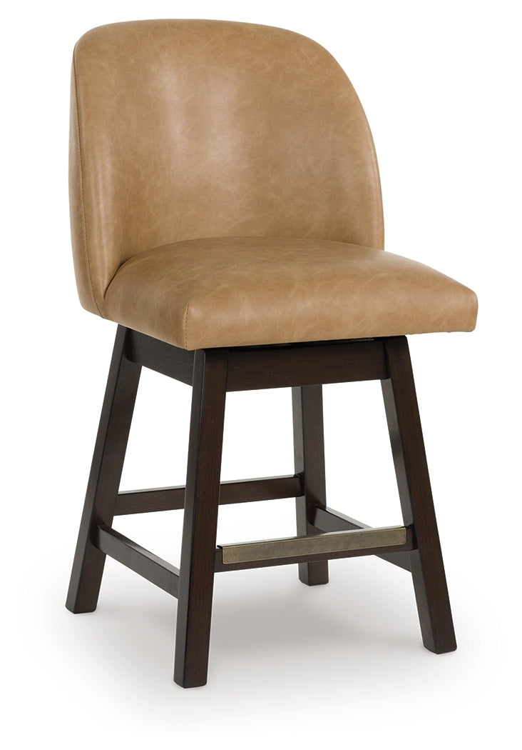 Neymorton Dark Grayish Brown Counter Height Barstool (Set of 2), Set of 2 - D618-324