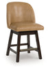 Neymorton Dark Grayish Brown Counter Height Barstool (Set of 2), Set of 2 - D618-324