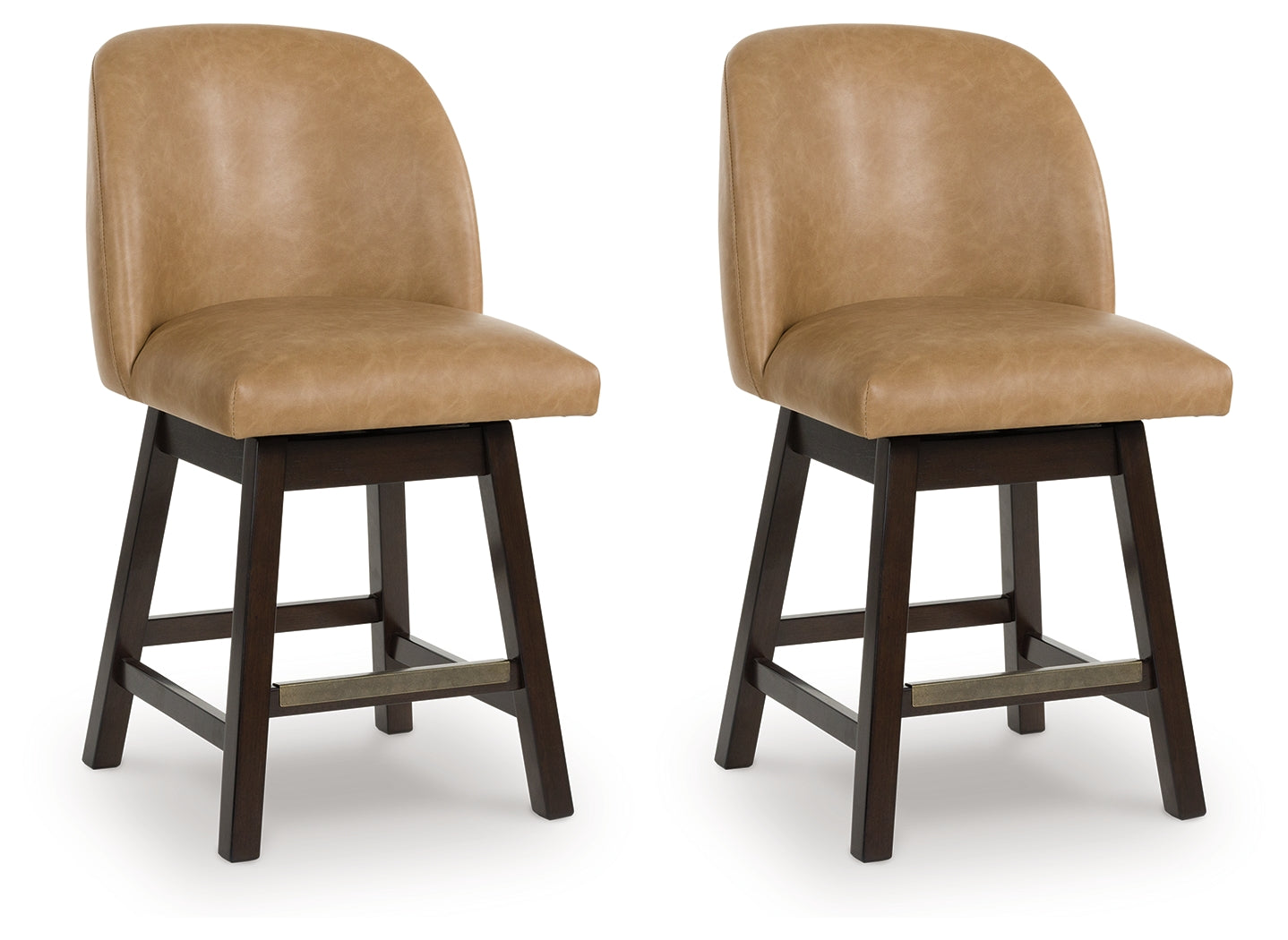 Neymorton Dark Grayish Brown Counter Height Barstool (Set of 2), Set of 2 - D618-324