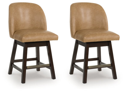 Neymorton Dark Grayish Brown Counter Height Barstool (Set of 2), Set of 2 - D618-324