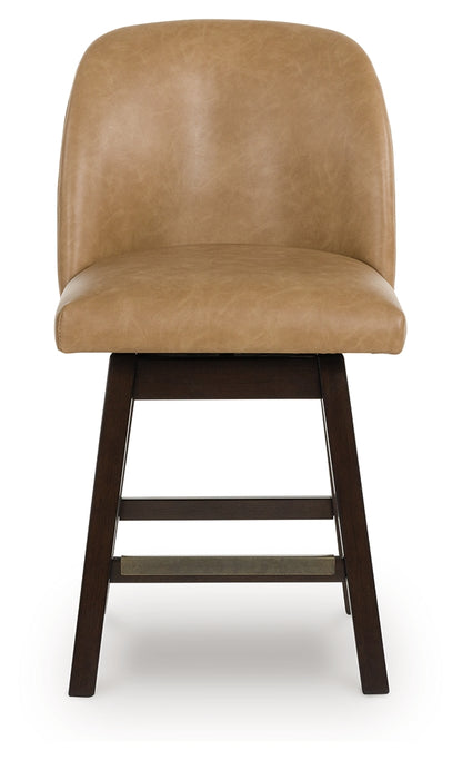 Neymorton Dark Grayish Brown Counter Height Barstool (Set of 2), Set of 2 - D618-324