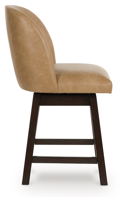 Neymorton Dark Grayish Brown Counter Height Barstool (Set of 2), Set of 2 - D618-324