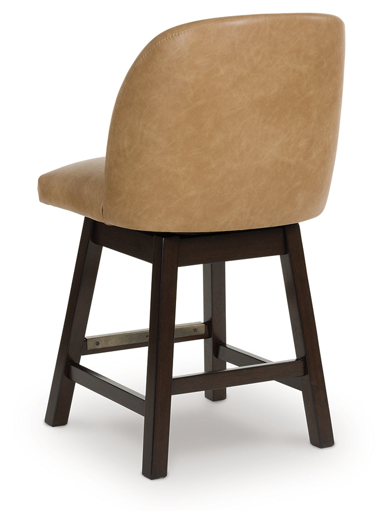 Neymorton Dark Grayish Brown Counter Height Barstool (Set of 2), Set of 2 - D618-324