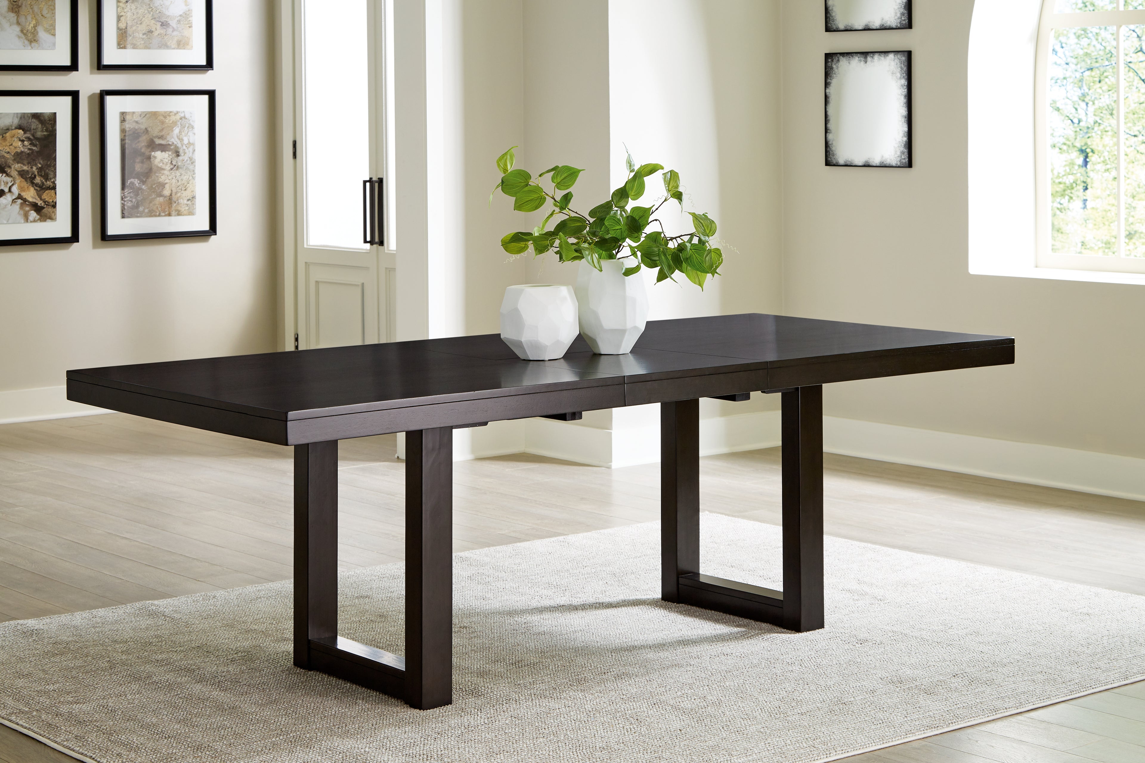 Neymorton Dark Grayish Brown Dining Extension Table - D618-35