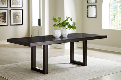 Neymorton Dark Grayish Brown Dining Extension Table - D618-35