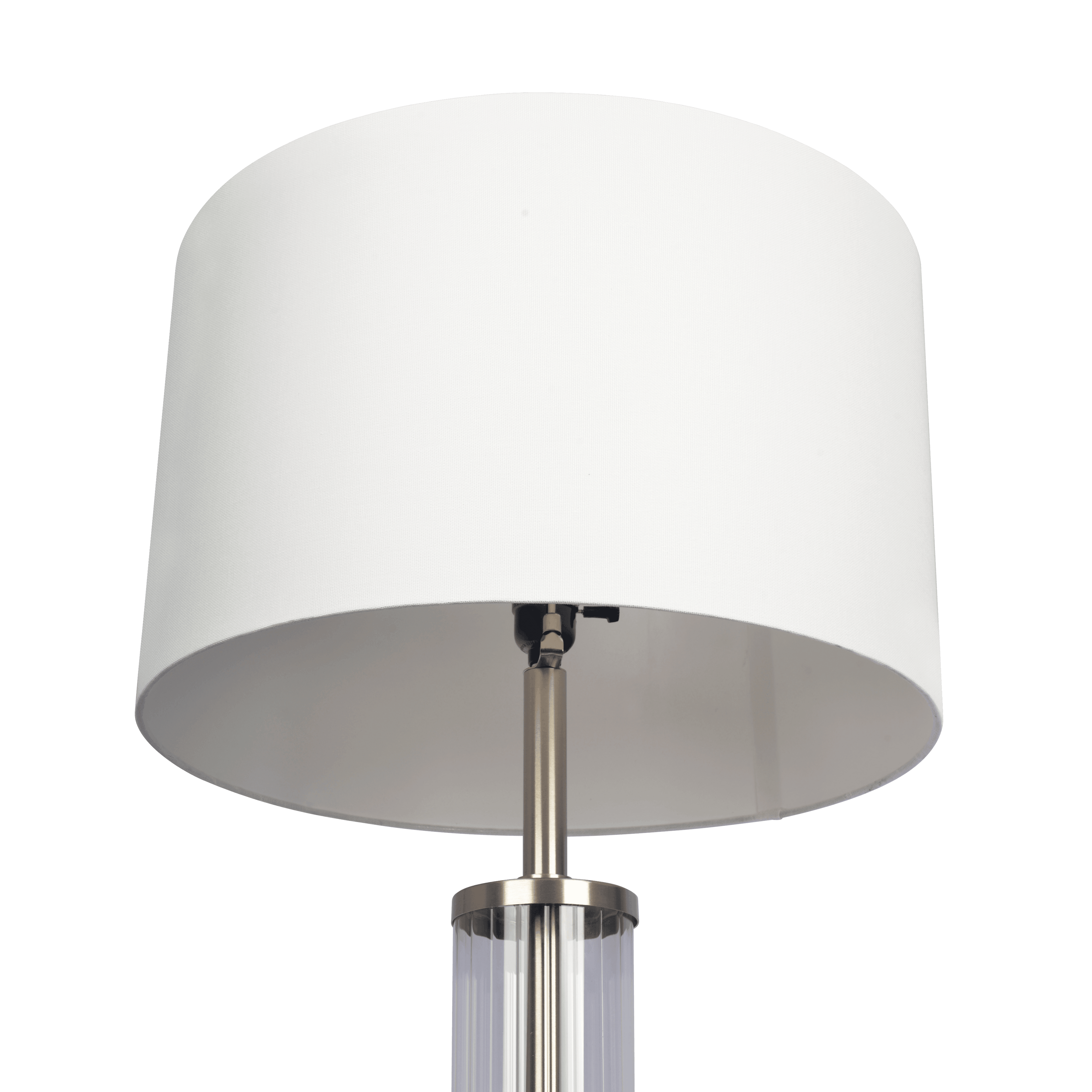 Nimbus Brushed Nickel Floor Lamp with 3-Way Rotary Switch Clear Glass Body  Metal Base - FLL03701101