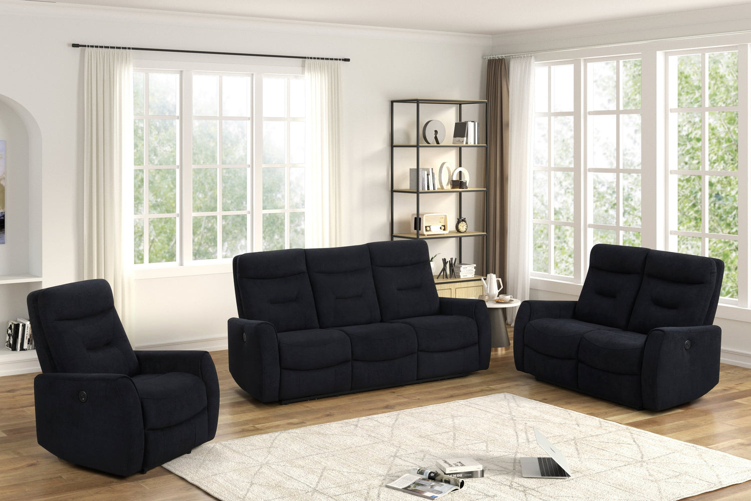 Nina Black - 3PC Power Reclining Set - NINA BLACK 3PC