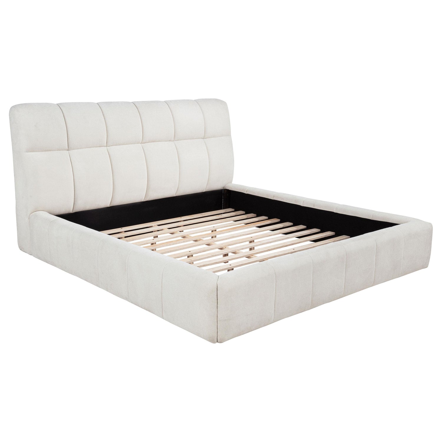 Nollet 48-inch Upholstered California King Platform Bed Cream - 315917CRMKW