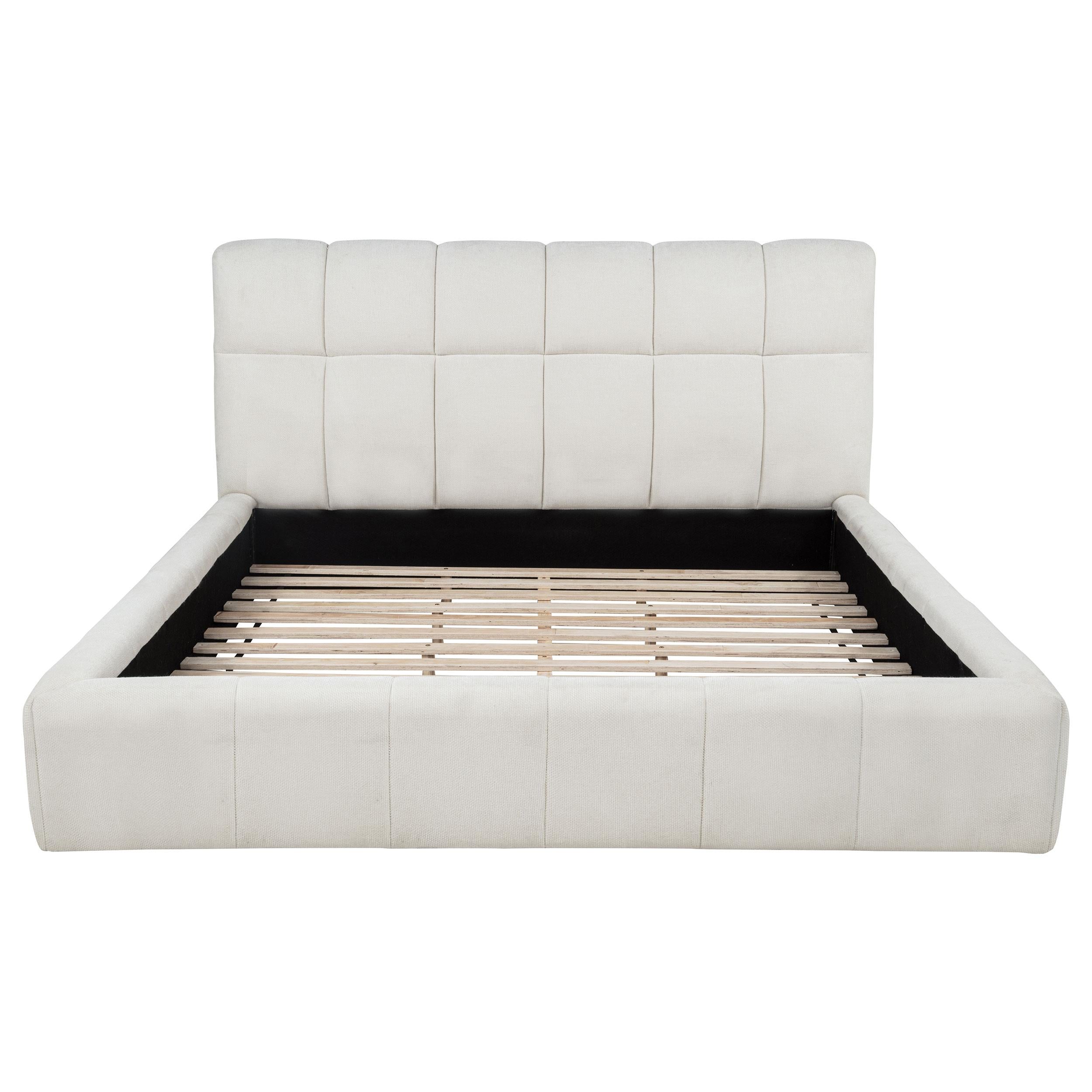 Nollet 48-inch Upholstered California King Platform Bed Cream - 315917CRMKW