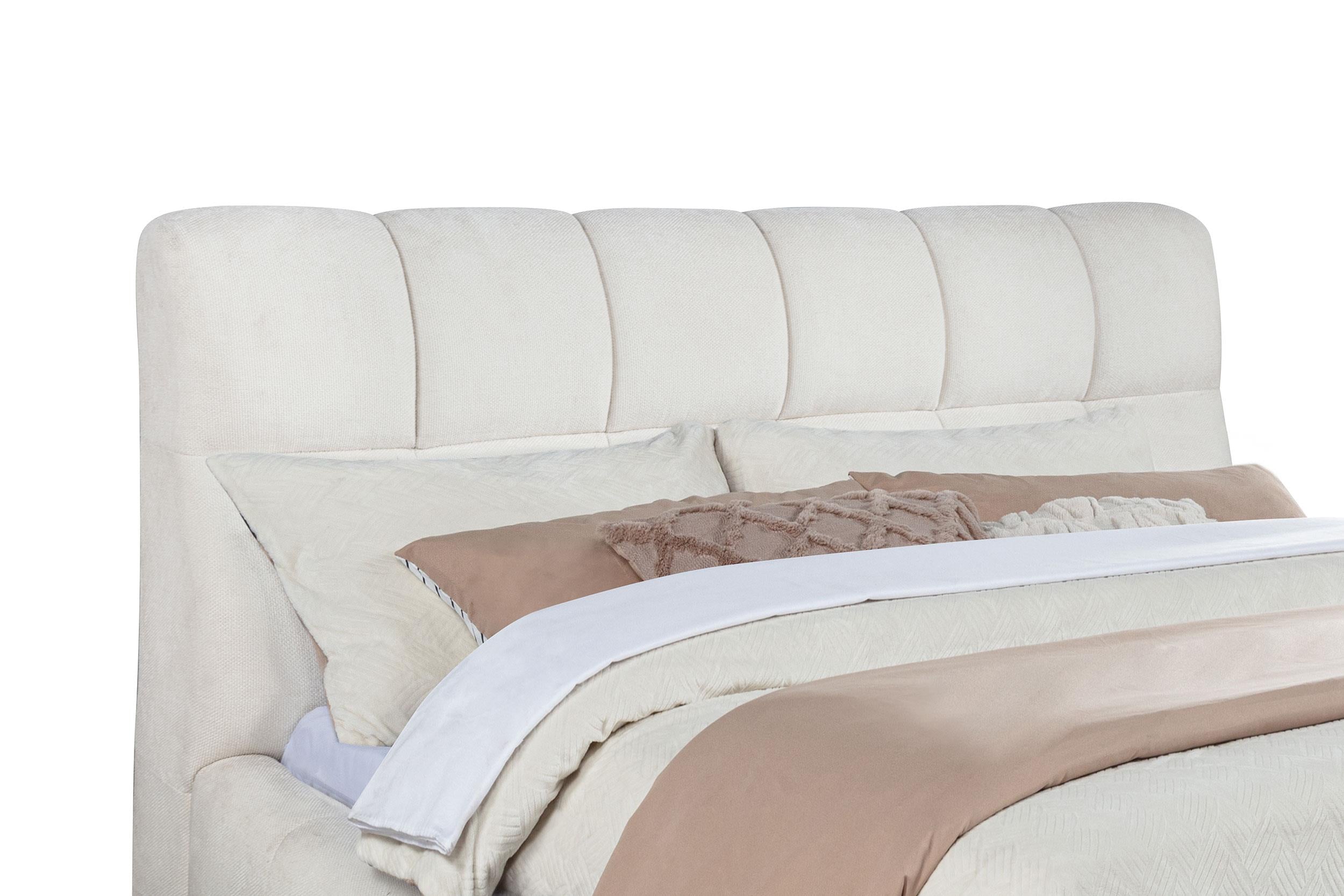 Nollet 48-inch Upholstered California King Platform Bed Cream - 315917CRMKW