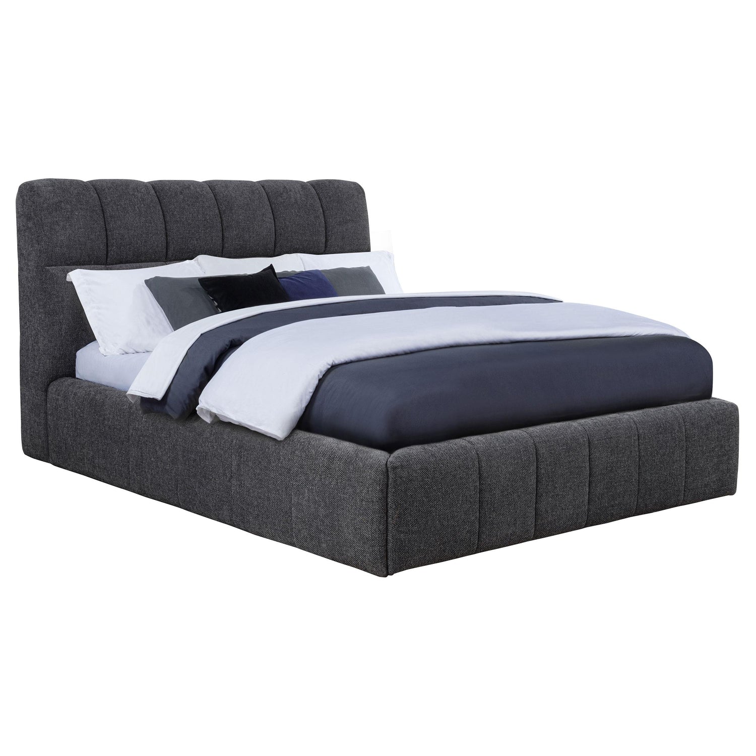 Nollet 48-inch Upholstered California King Platform Bed Grey - 315917GRYKW