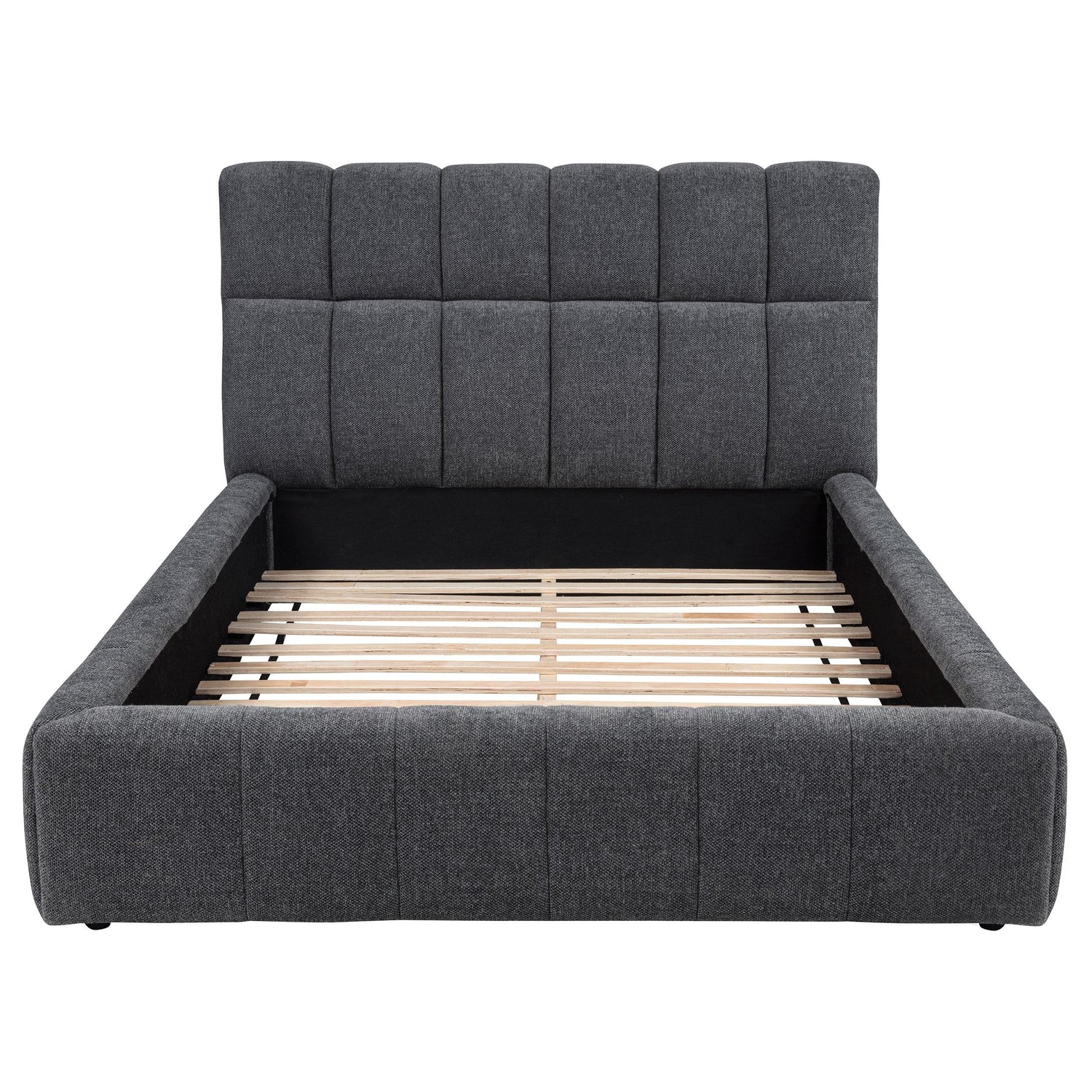 Nollet 48-inch Upholstered Eastern King Platform Bed Grey - 315917GRYKE