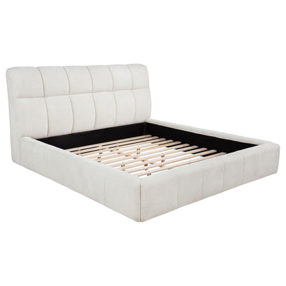 Nollet 48-inch Upholstered Queen Panel Platform Bed Cream - 315917CRMQ