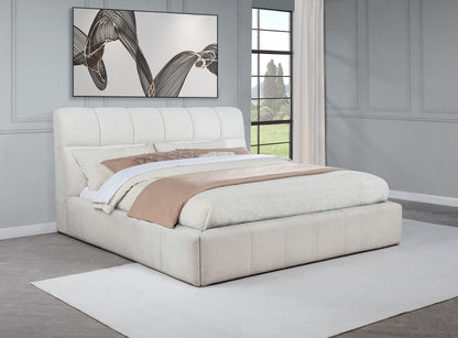Nollet 48-inch Upholstered Queen Panel Platform Bed Cream - 315917CRMQ