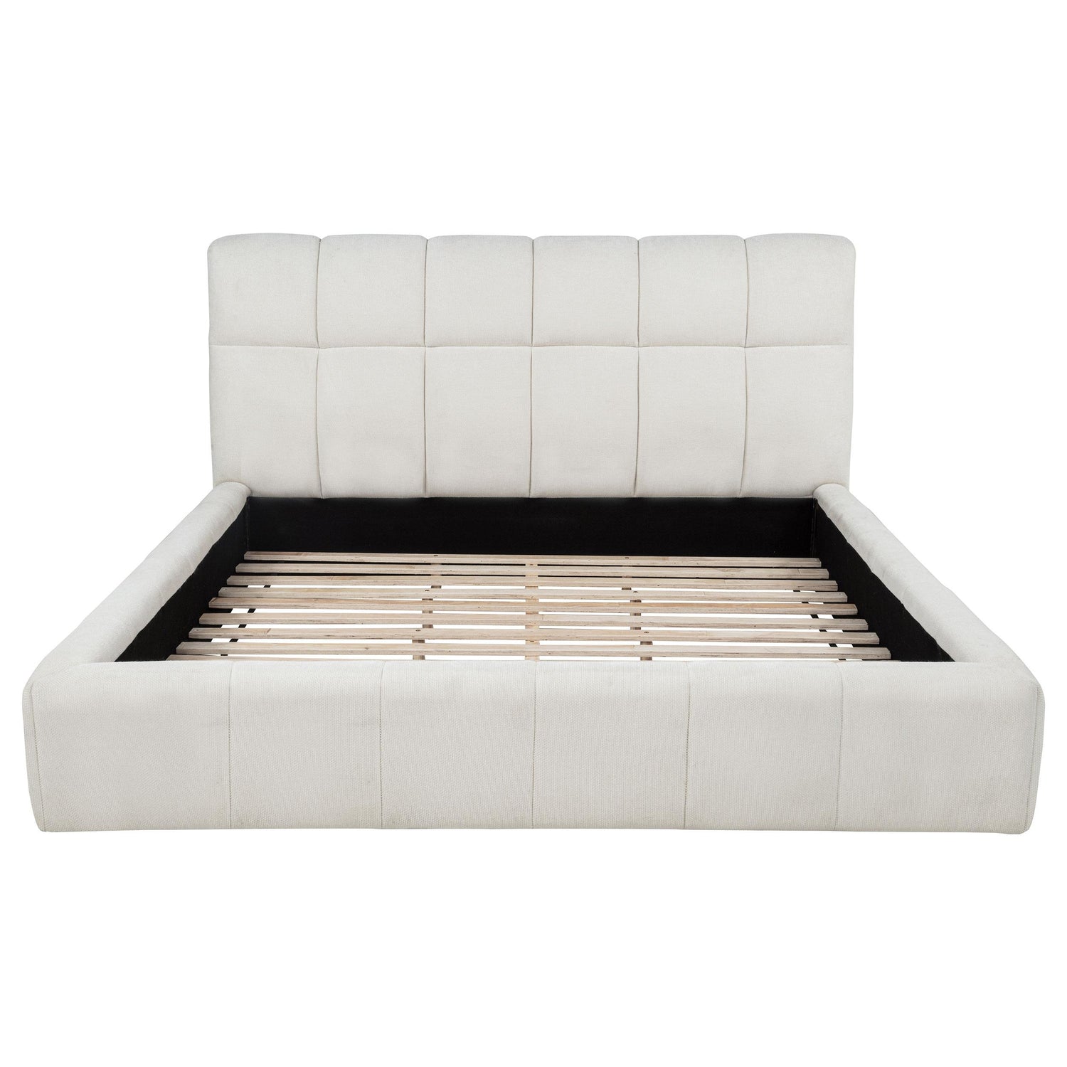 Nollet 48-inch Upholstered Queen Panel Platform Bed Cream - 315917CRMQ