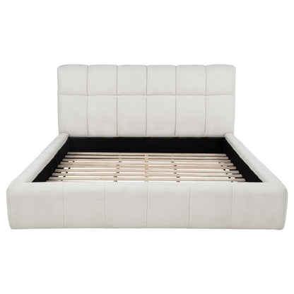 Nollet 48-inch Upholstered Queen Panel Platform Bed Cream - 315917CRMQ
