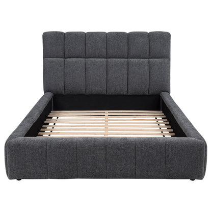 Nollet 48-inch Upholstered Queen Panel Platform Bed Grey - 315917GRYQ
