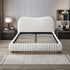 Norme Boucle Upholstered Low Profile Queen Size Platform Bed In Cream - BED00500801