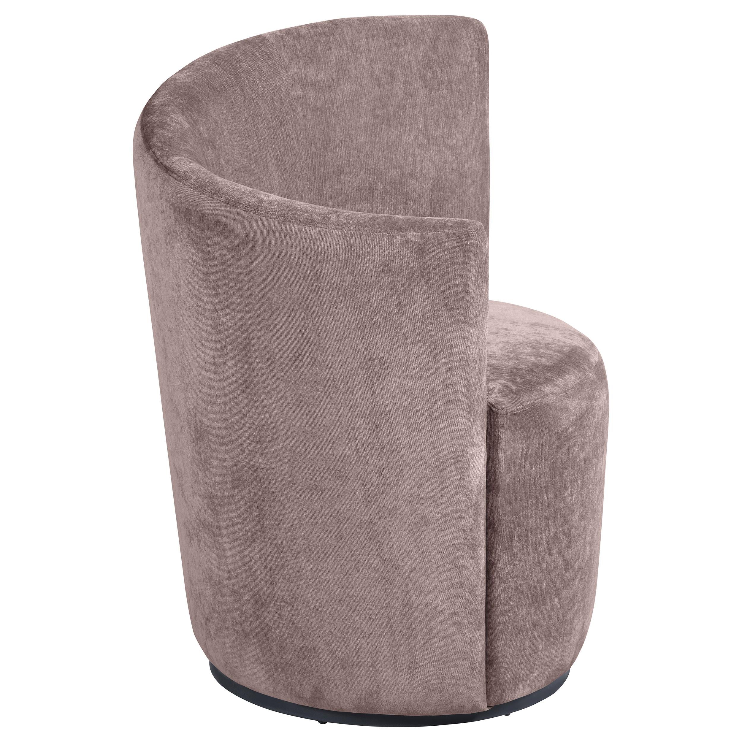 Nueva Upholstered Swivel Chair Curved Backrest Blush - 907528