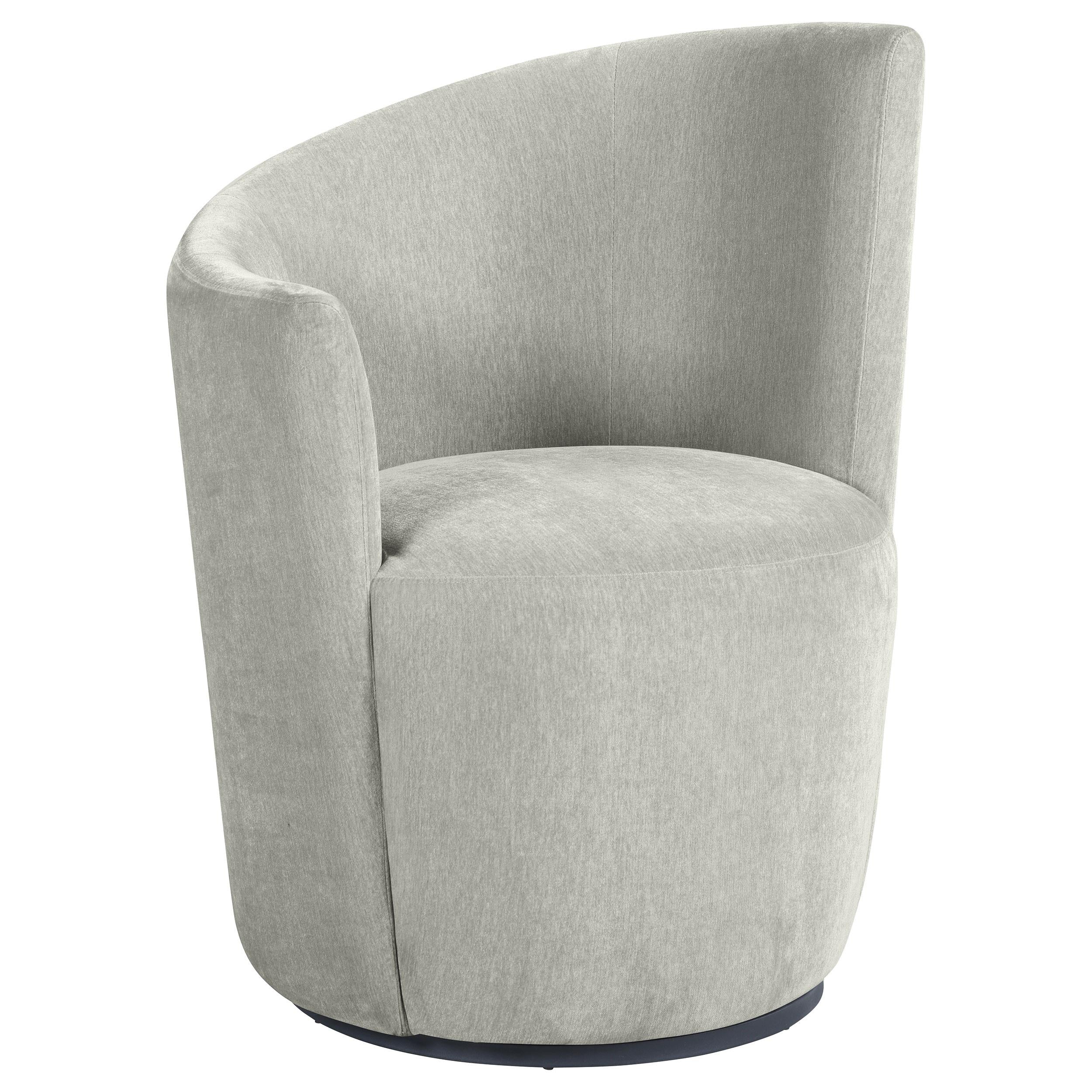 Nueva Upholstered Swivel Chair Curved Backrest Dove Grey - 907527