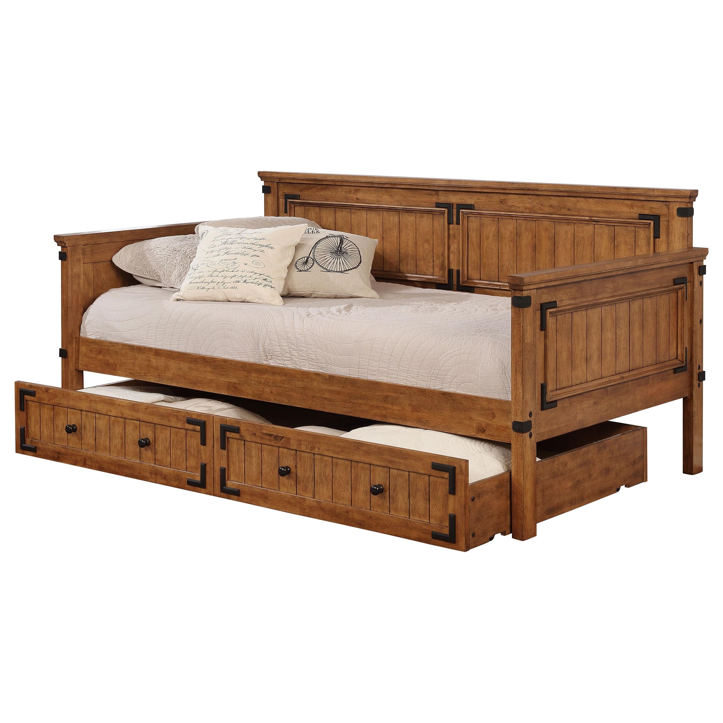 Oakdale Wood Twin Daybed with Trundle Rustic Honey - 300675-SET