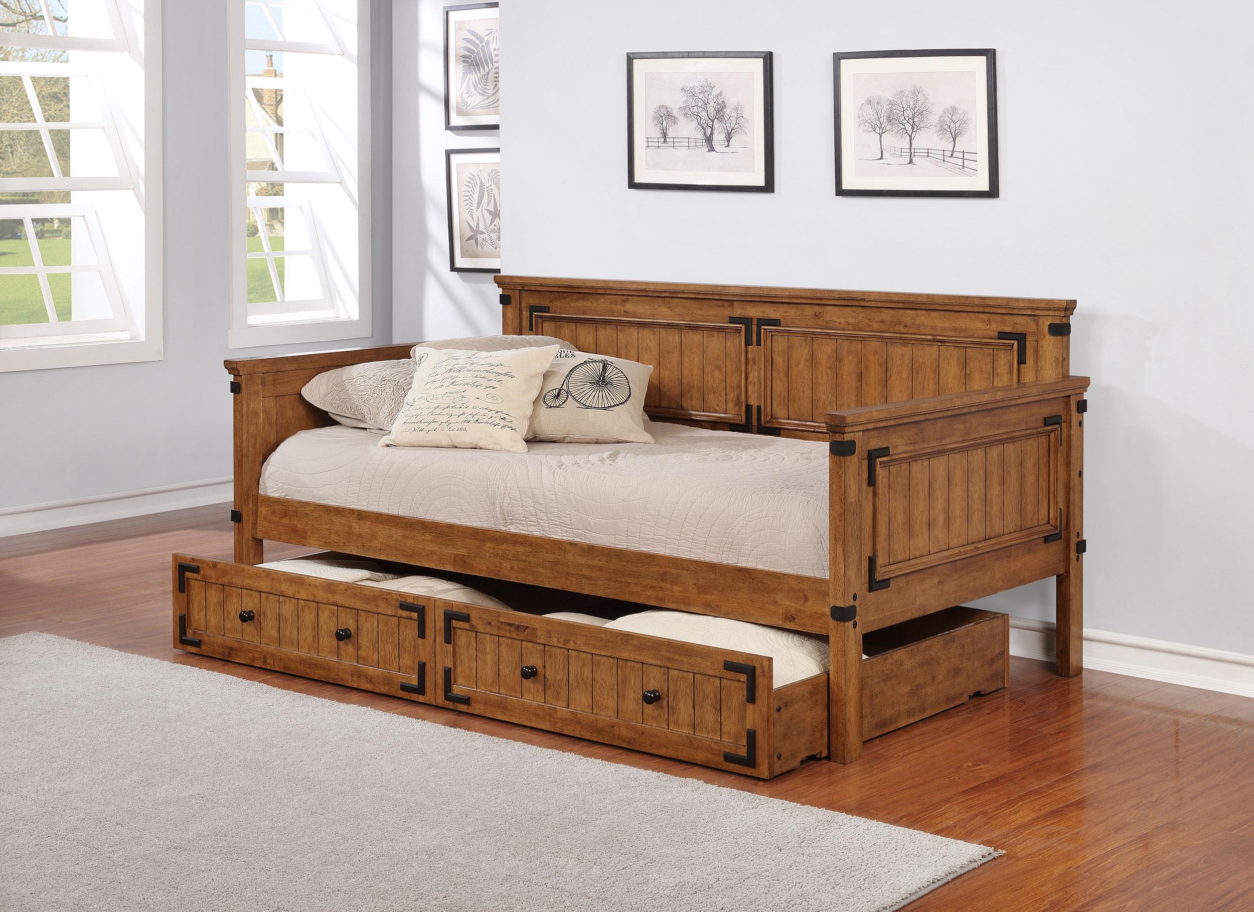 Oakdale Wood Twin Daybed with Trundle Rustic Honey - 300675-SET