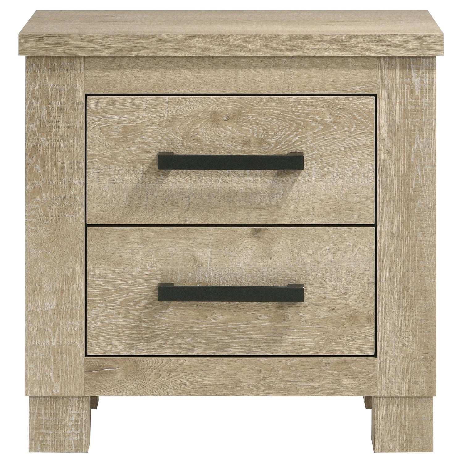 Oakglen 2-drawer Nightstand Bedside Table Weathered Oak - 225102
