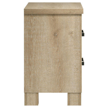 Oakglen 2-drawer Nightstand Bedside Table Weathered Oak - 225102