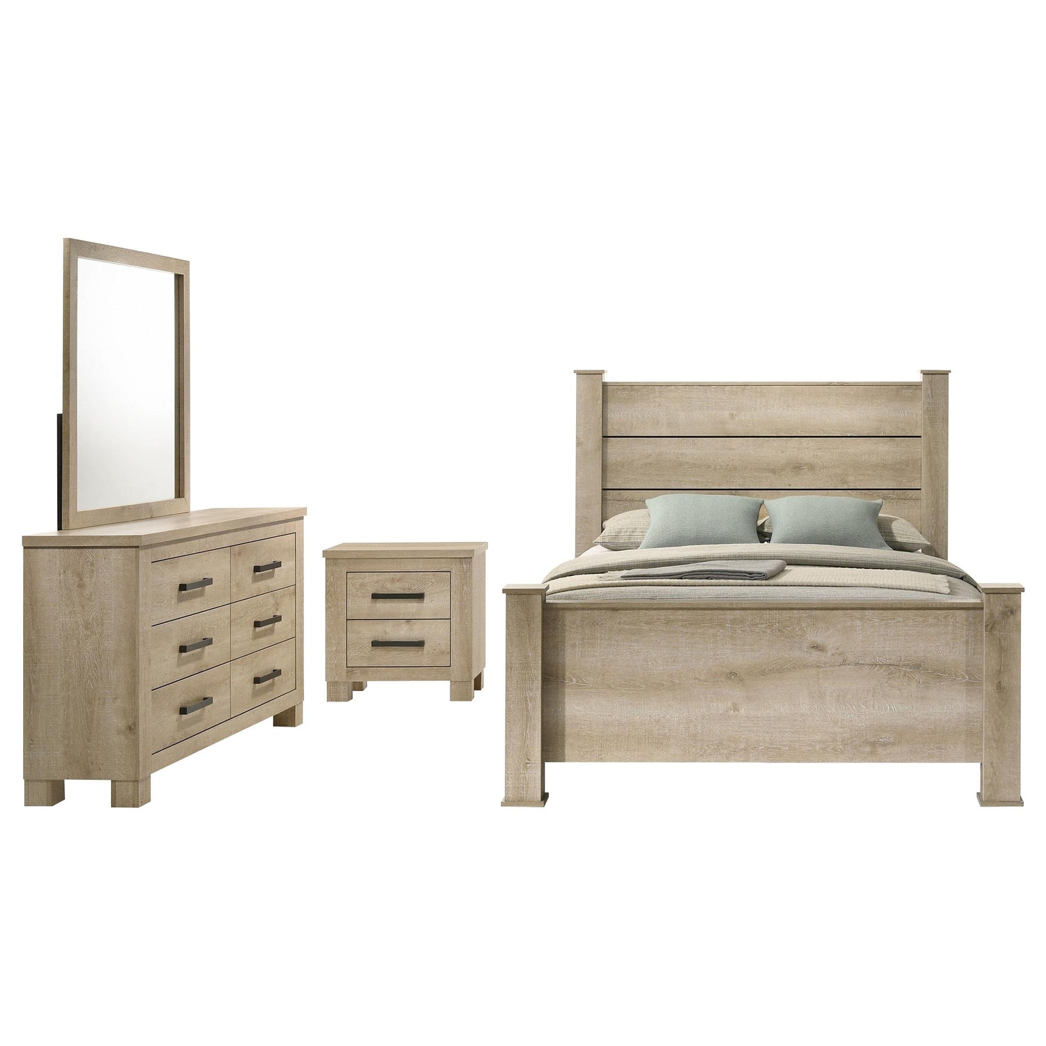 Oakglen 4-piece Queen Bedroom Set Weathered Oak - 225101Q-S4