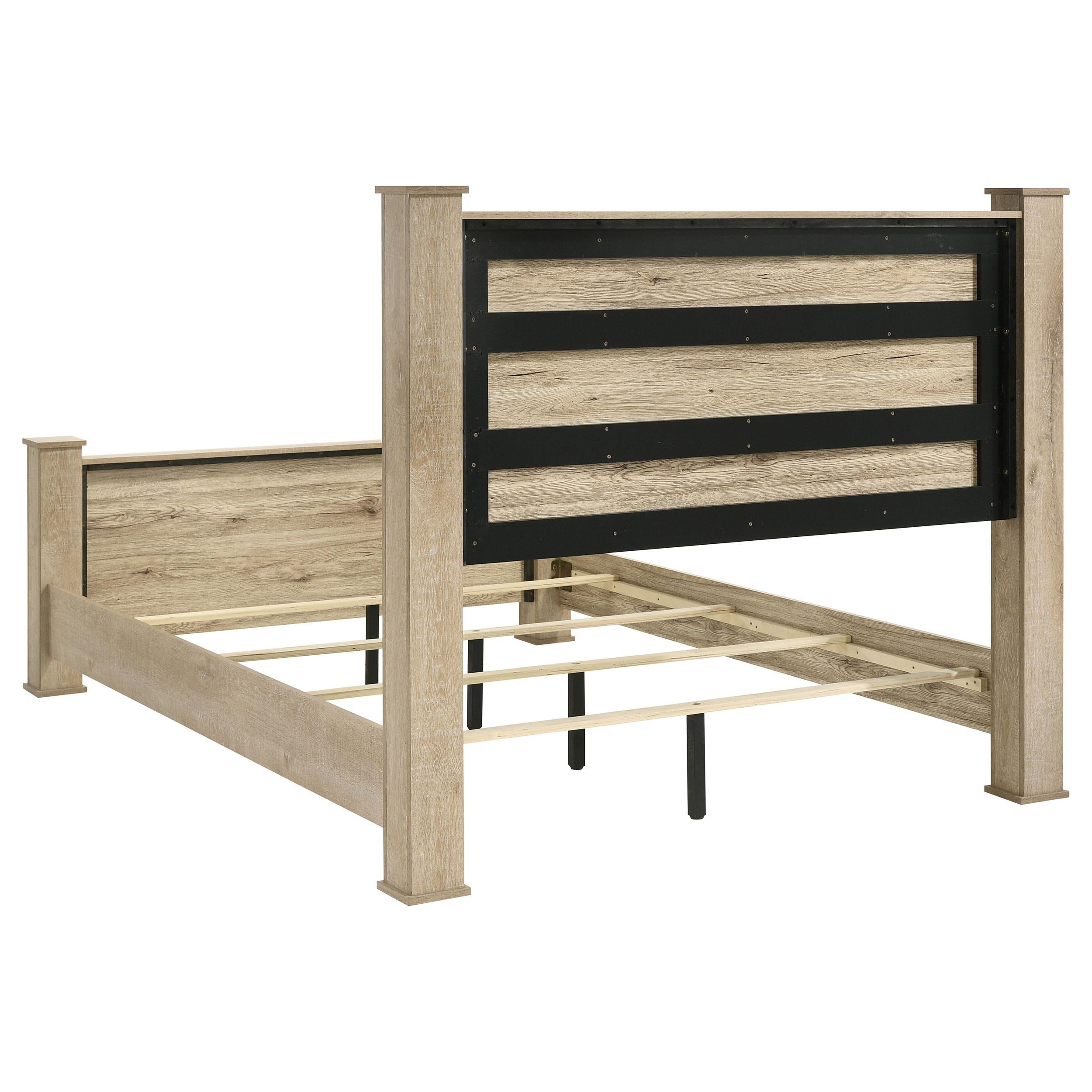 Oakglen 55-inch Eastern King Panel Bed Weathered Oak - 225101KE