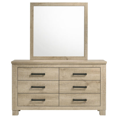 Oakglen 6-drawer Bedroom Dresser and Mirror Weathered Oak - 225103M