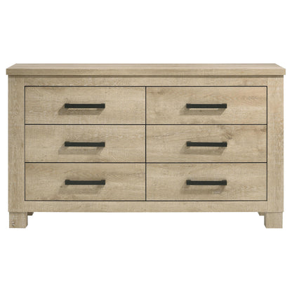 Oakglen 6-drawer Bedroom Dresser Weathered Oak - 225103